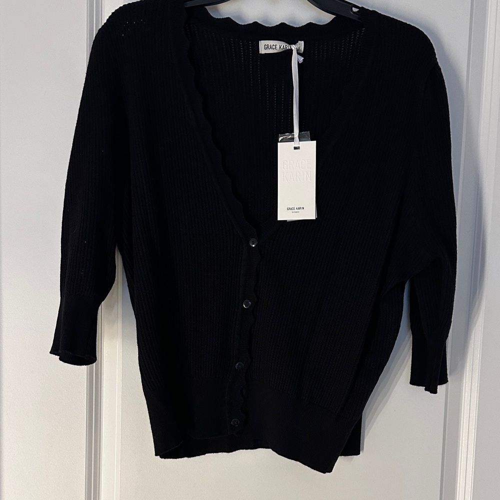 Grace Karin Women's Black Cardigan Sweater